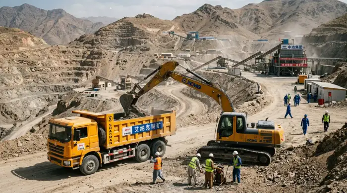 Site minier de cuivre en Afghanistan, illustrant les intérêts économiques chinois dans le pays.