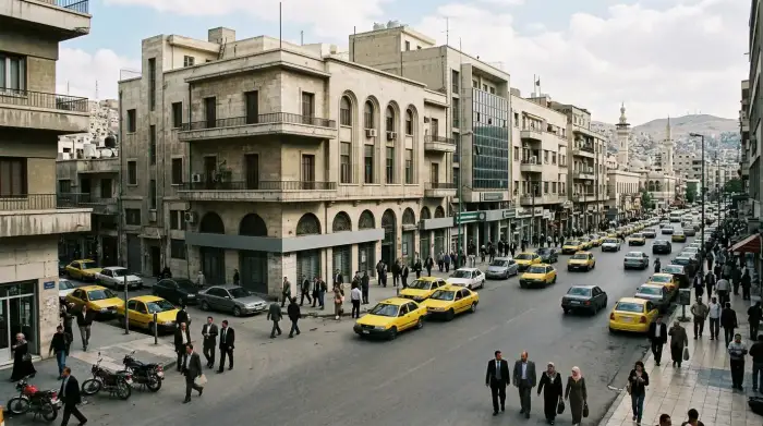 Vue de Damas et de son secteur bancaire avant la guerre civile syrienne.